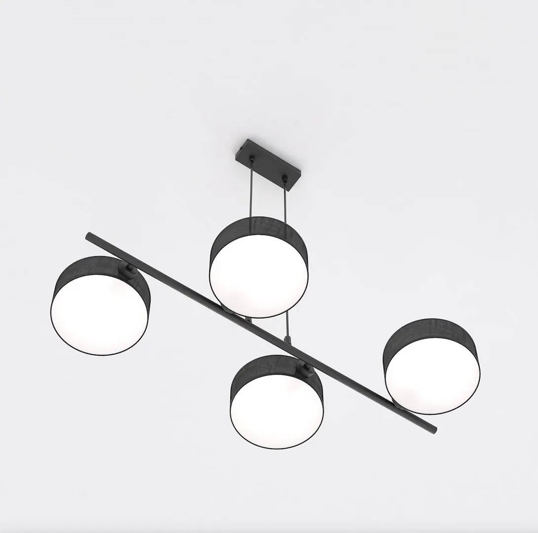 Lampa wisząca DRUMZ 4 abażur czarny - 1562/4