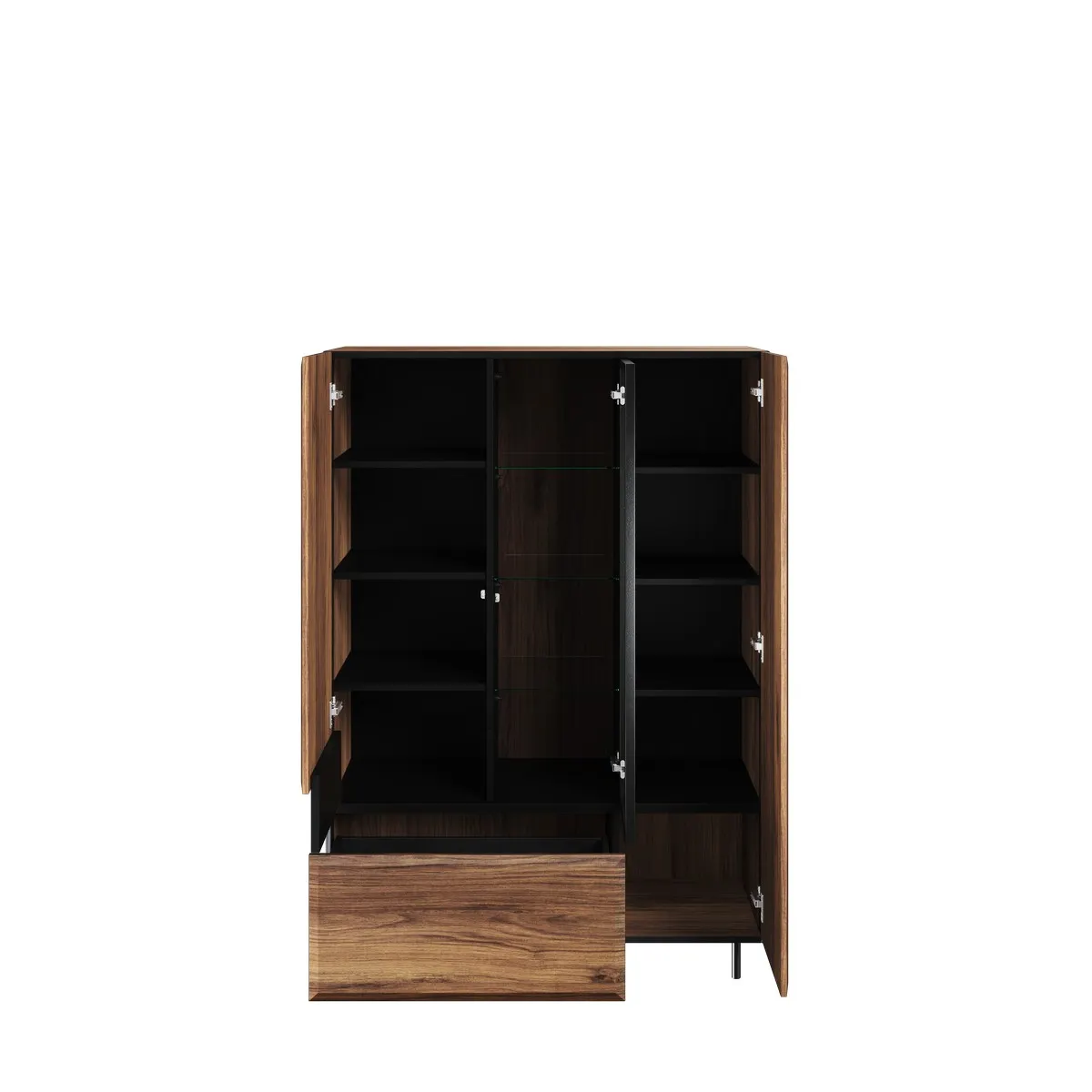 Witryna niska Borga 05 dąb catania, czarny 100x143x41 - BG5DCC