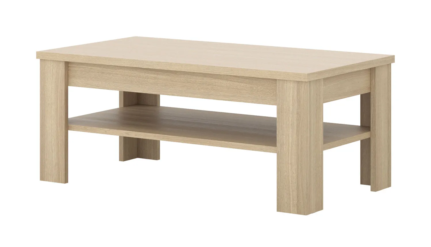 Stolik kawowy z półką CUBA II 65x120 dąb samdal Stolik kawowy, Meble, Tabela, Biurko, Stół do jadalni