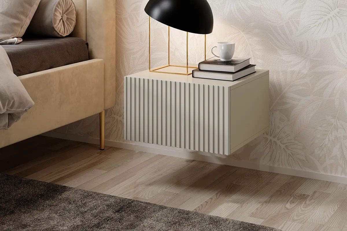 Szafka nocna wisząca z szufladą ( zestaw 2 szt. ) NICOLE 46 - kremowa - B_55623