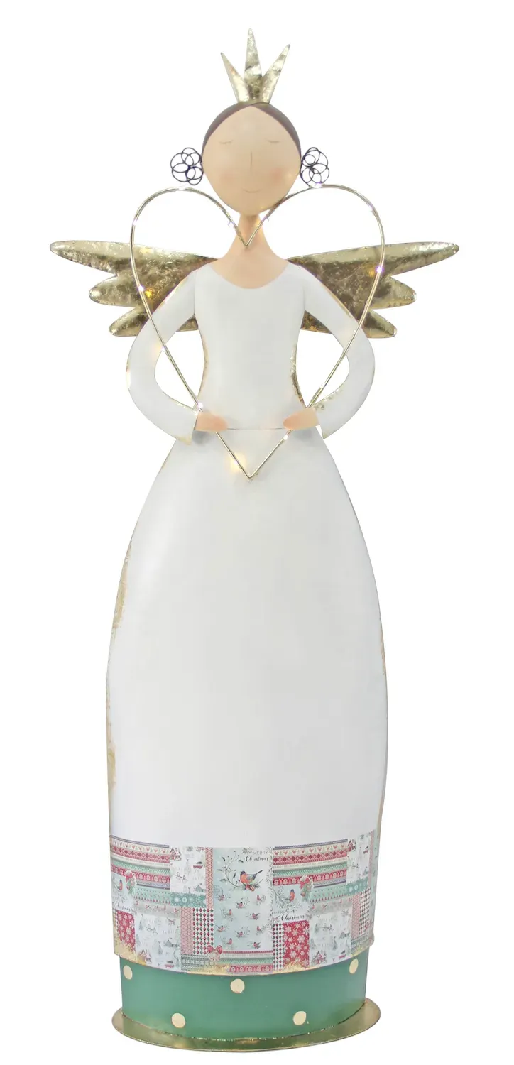 Metalowy ANIOŁ Z SERCEM LED MAXI biały Metalowy ANIOŁ Z SERCEM LED MAXI biały