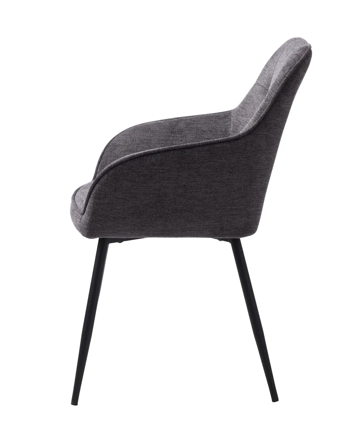 Krzesło pikowane NOLAN metalowe nóżki - ciemnoszare - UN_50800001