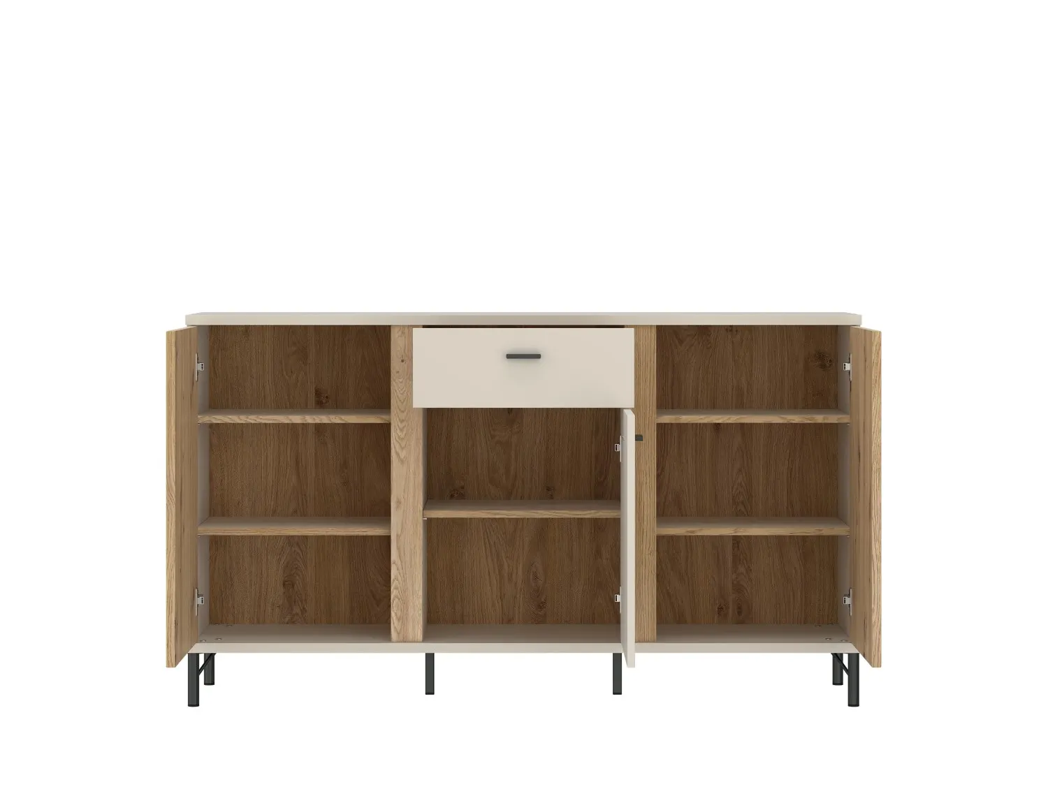 Komoda 3-drzwiowa z szufladą MOSANO 150 cm kaszmir/dąb cremona - 6000000021310