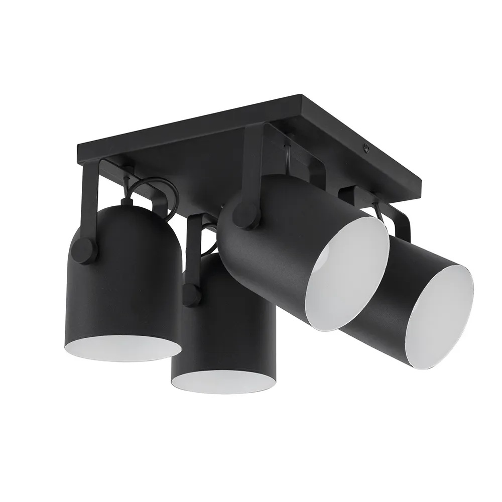 Lampa sufitowa SPECTRA czarna z białym wnętrzem regulowana na kwadratowej podstawie 34x20cm - TK_2612