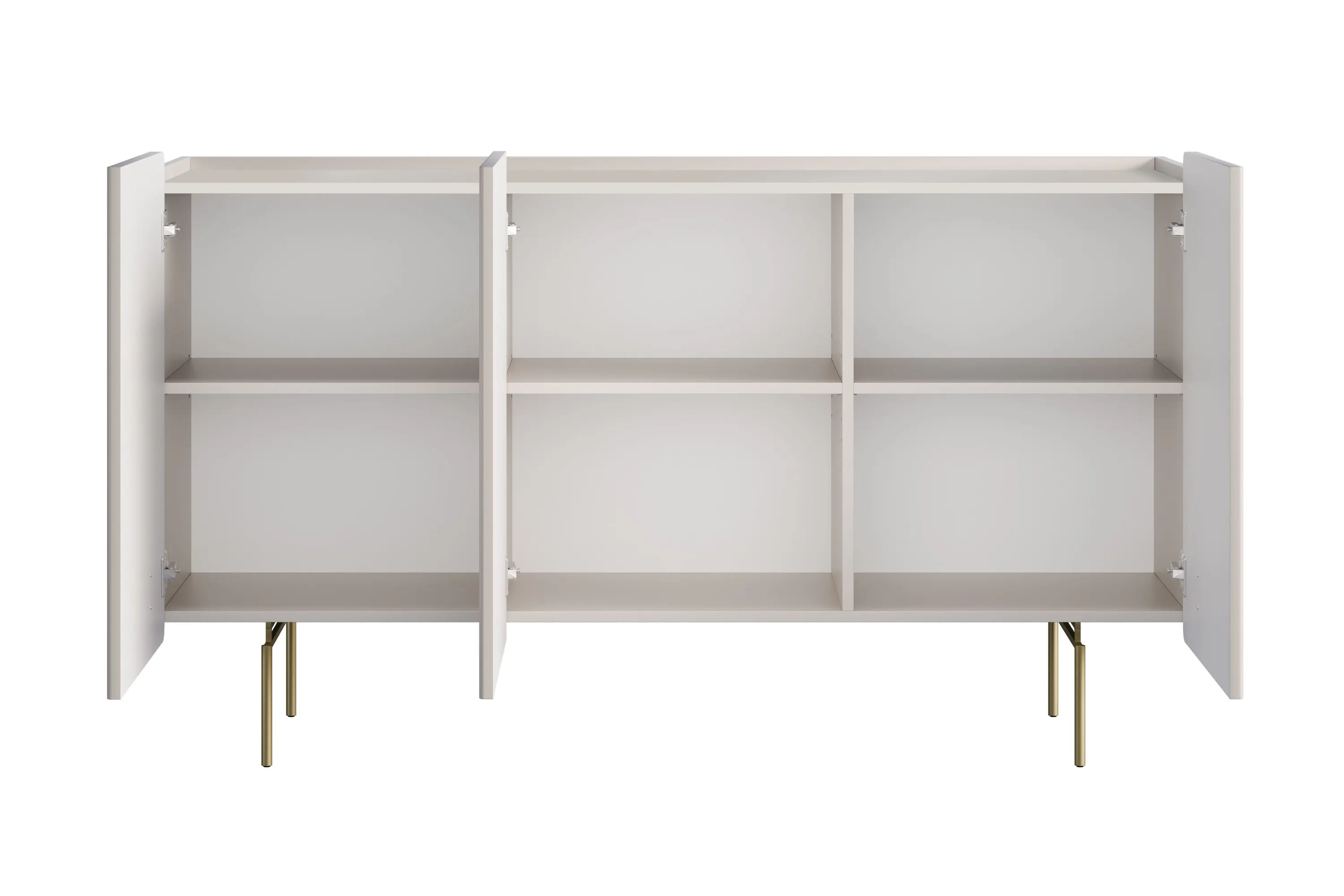 Komoda 3-drzwiowa MALMI 150cm - kaszmirowa złote nogi - B_167024