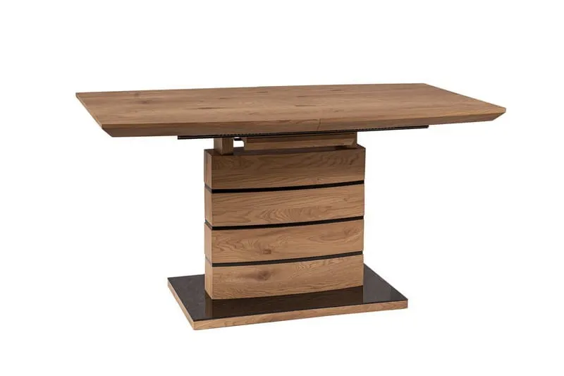 Stół rozkładany LEONARDO dąb/czarny 80x140(180) Signal - LEONARDODD140