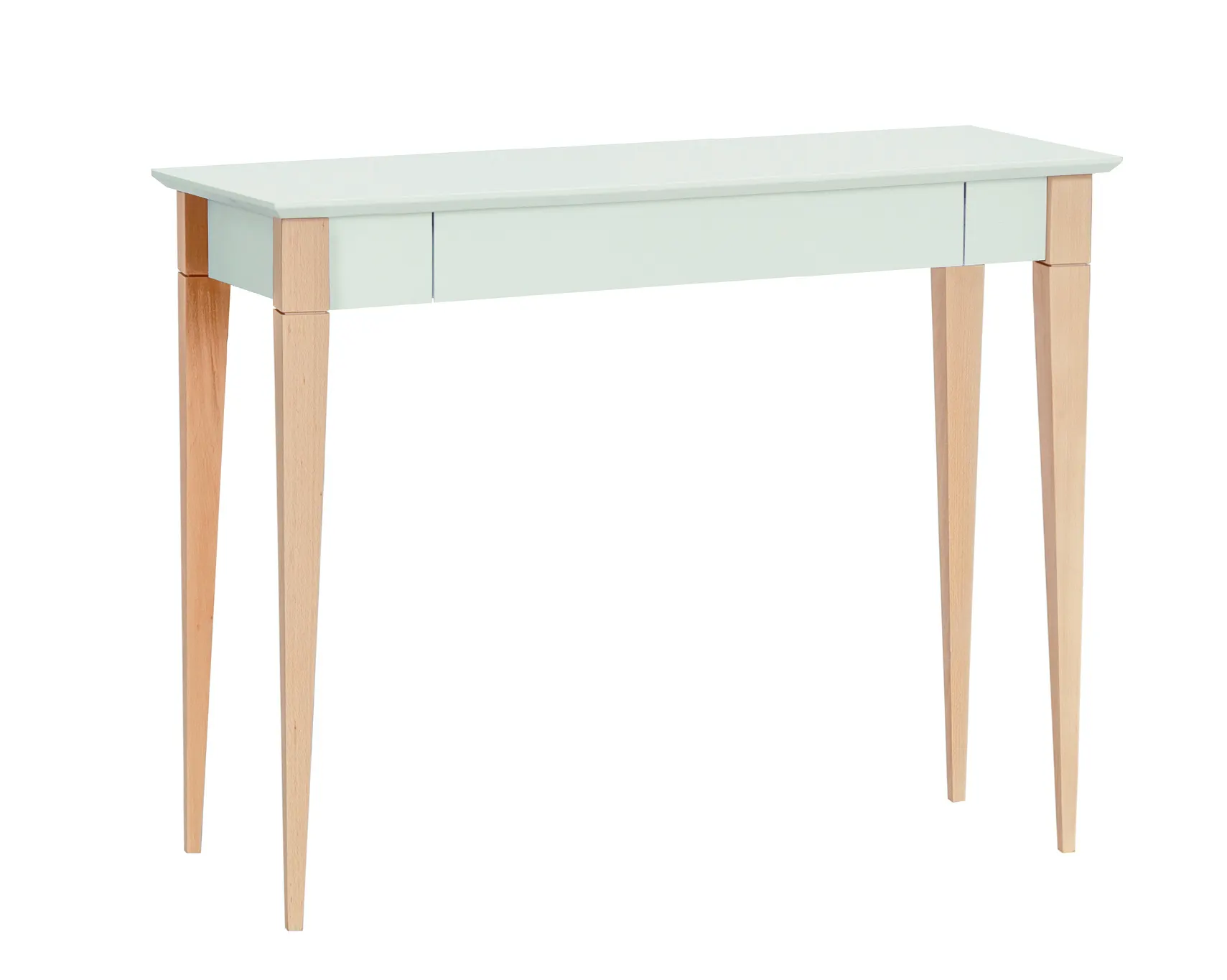 Biurko z szufladą 105x40 MIMO miętowy blat/drewniane nogi Meble, Tabela, Biurko, Stół do jadalni