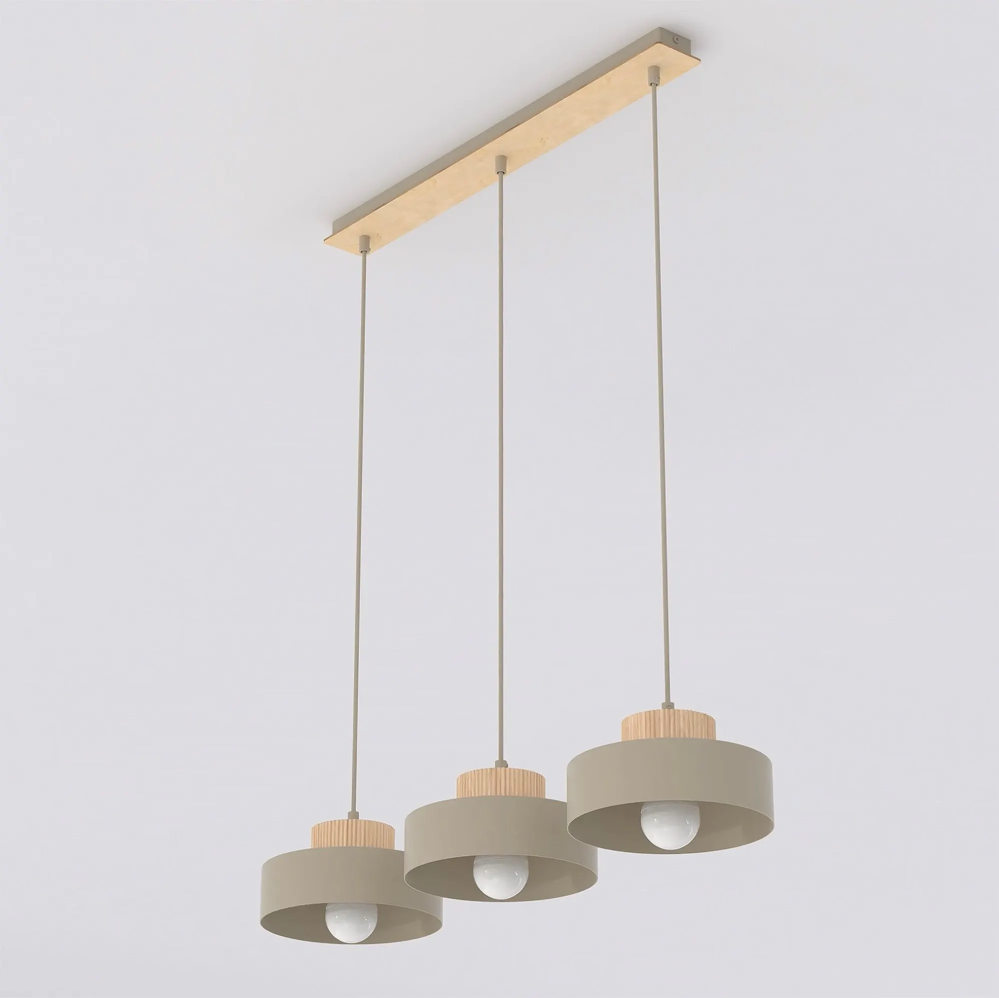 Lampa wisząca z dwuwarstwowym kloszem KIVI 3 beżowy naturalny