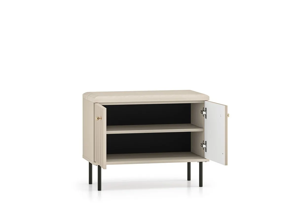 Szafka na buty 2-drzwiowa SOPHIE 16 cashmere z siedziskiem - 1SOPH16-001