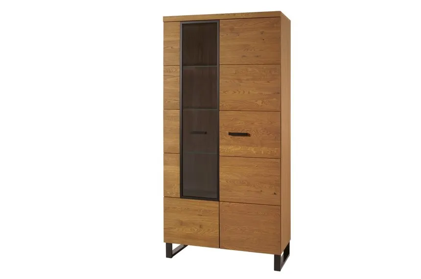 Witryna 2-drzwiowa PRATTO 12 dąb rustical czarny 198x96x42cm
