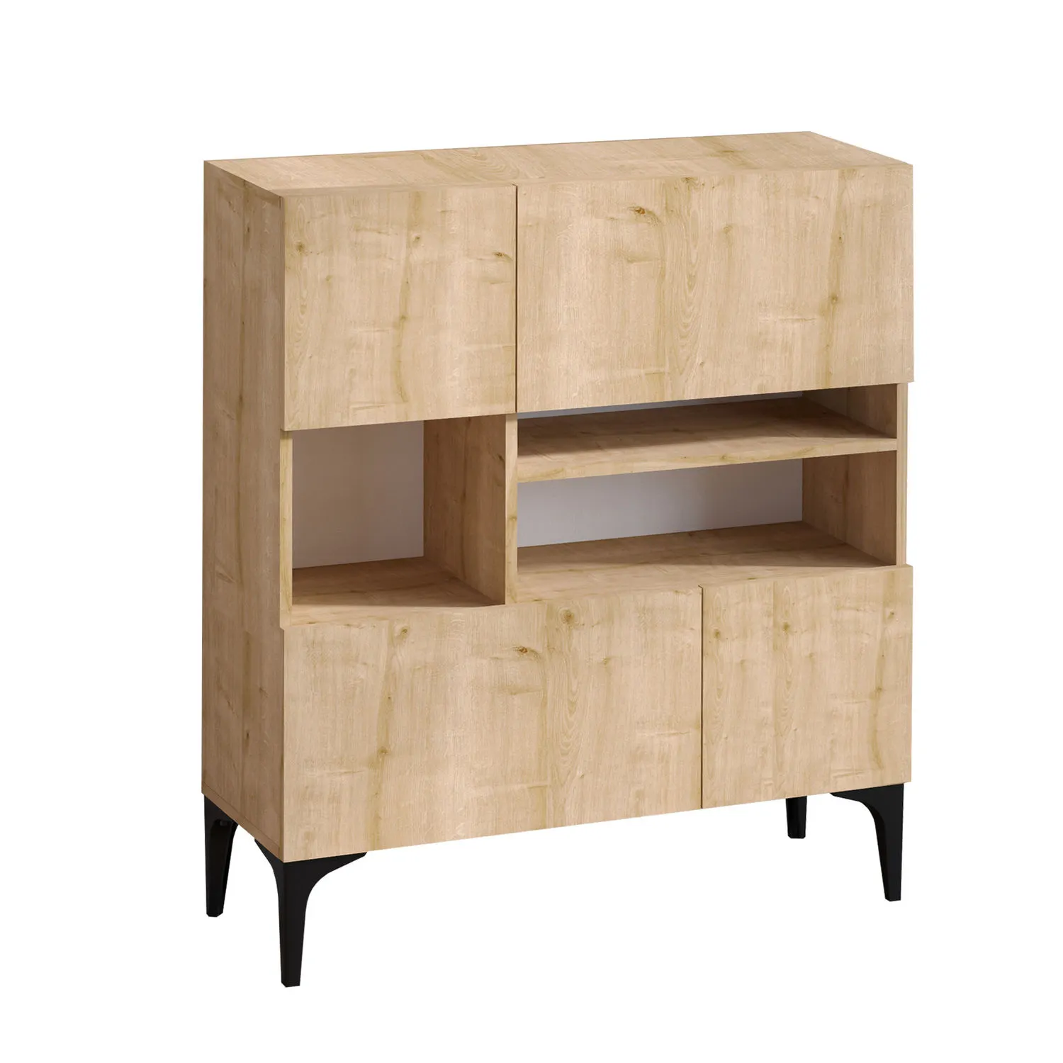 Komoda drewniana wysoka 4-drzwiowa KRISTA 100 cm dąb sapphire