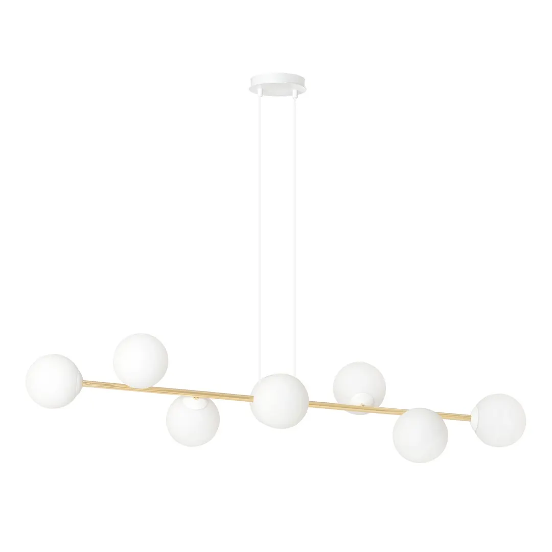Lampa wisząca GRAVITY 8 złoty biały