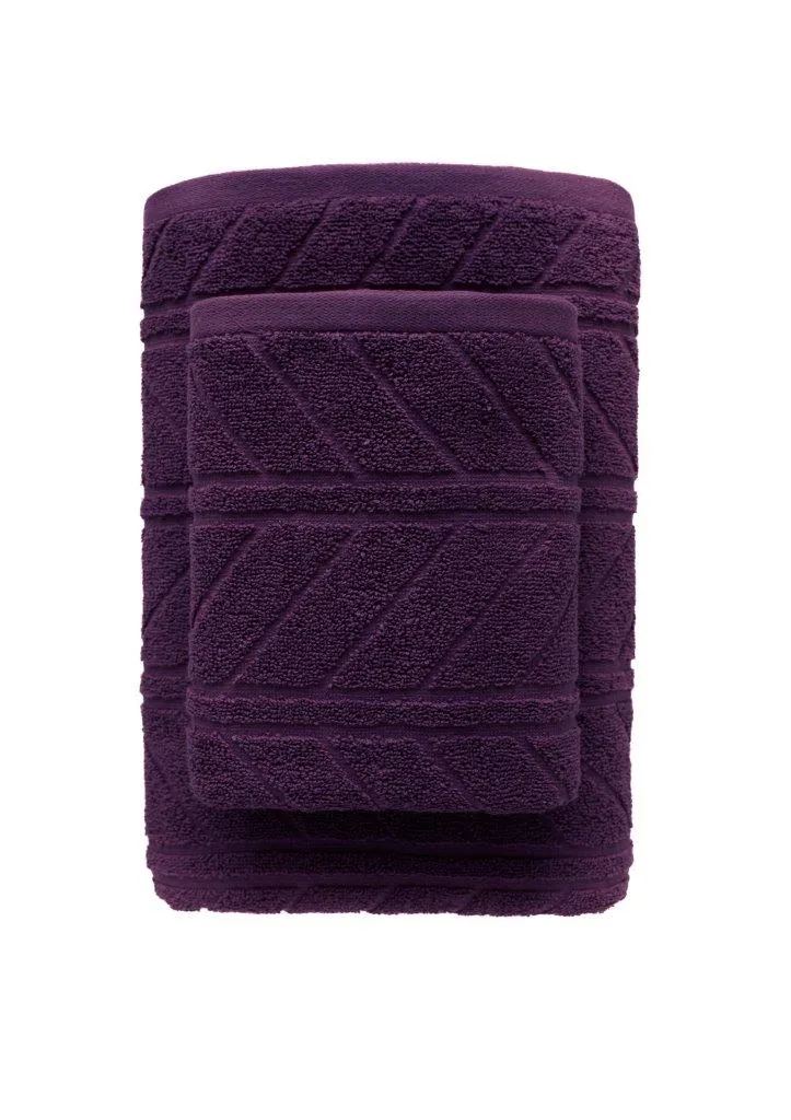 Ręcznik frotte RELIEF 50x90 gramatura 500 śliwkowy - FARO_30236