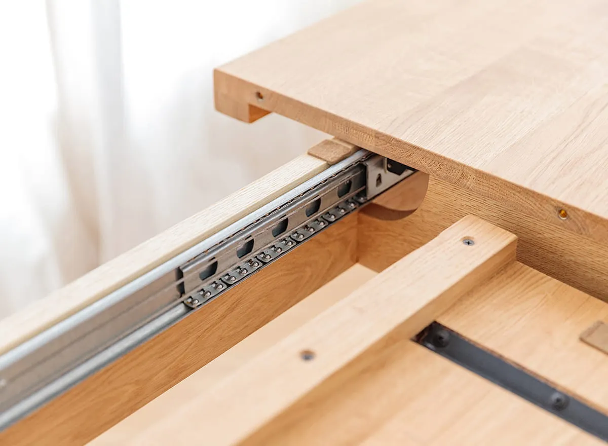 Rozsuwany stół dębowy GROSSI rozkładany 90x160-250 - dąb olejowany - GROSSI160X90