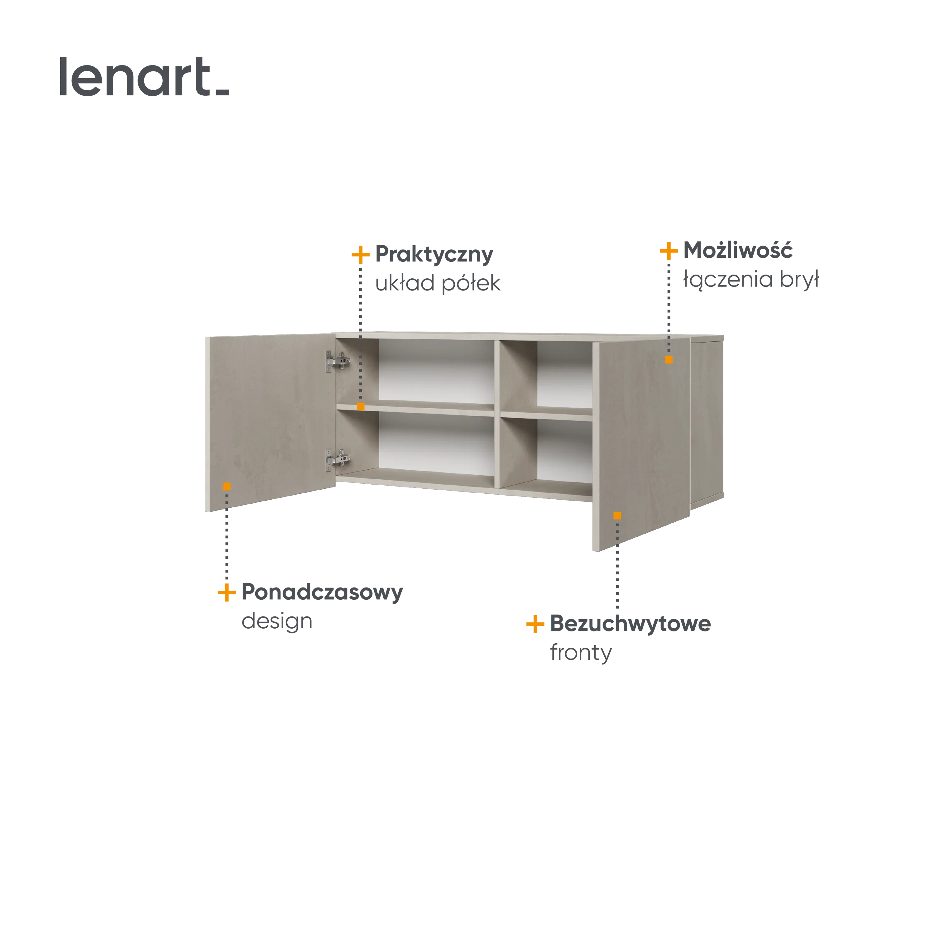 Szafka wisząca Teen Flex TF-10 szara - TF10SF