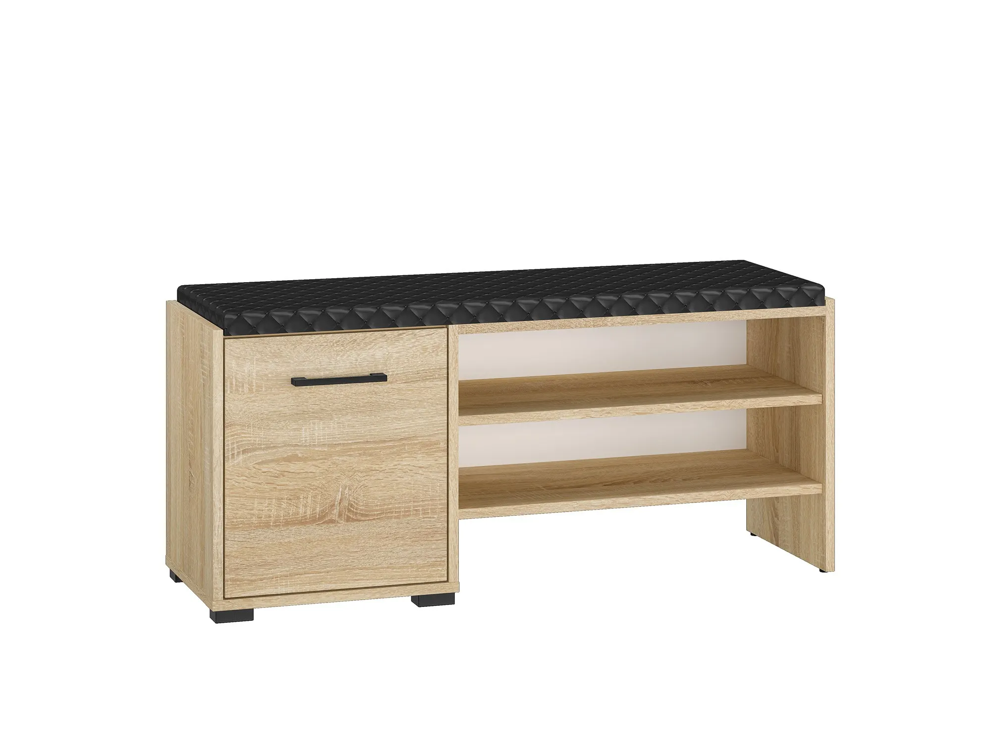 Szafka na buty 1-drzwiowa z tapicerowanym siedziskiem CARO 07 Sonoma jasna 48x105x34 Szafka na buty 1-drzwiowa z tapicerowanym siedziskiem CARO 07 Sonoma jasna 48x105x34