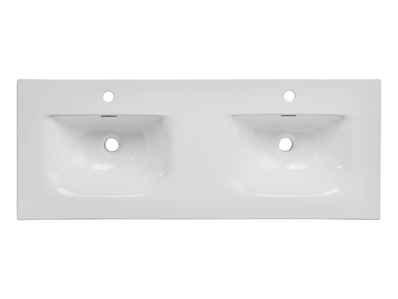 Umywalka meblowa 2-komorowa SKY DP biała 121x46x17cm (bezpiecznie pakowana) - SKY_120D/DP-8099