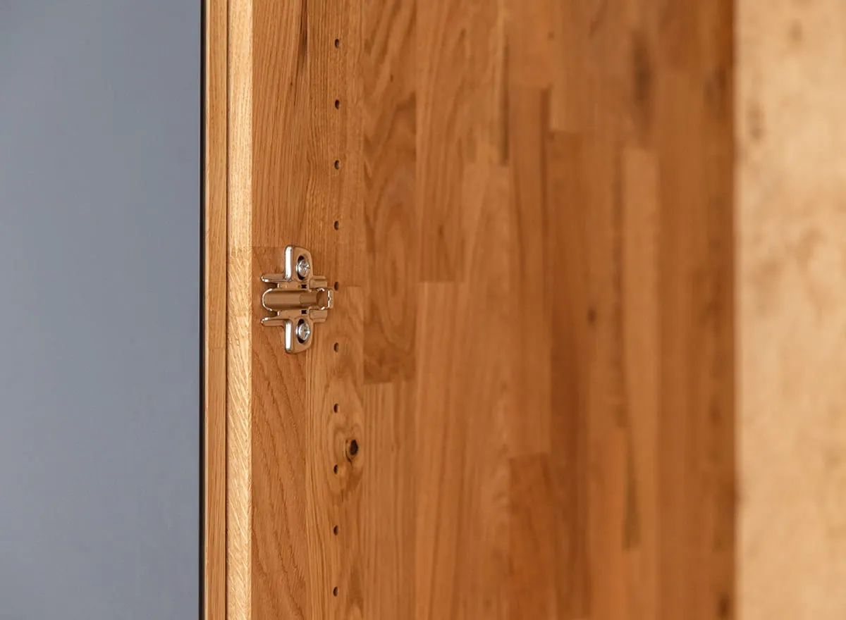 Szafa modułowa 5-drzwiowa ( pojedyncze drzwi szklane ) RAVELLO Dąb Olejowany, Czarny - ZIRAV05D01SZ