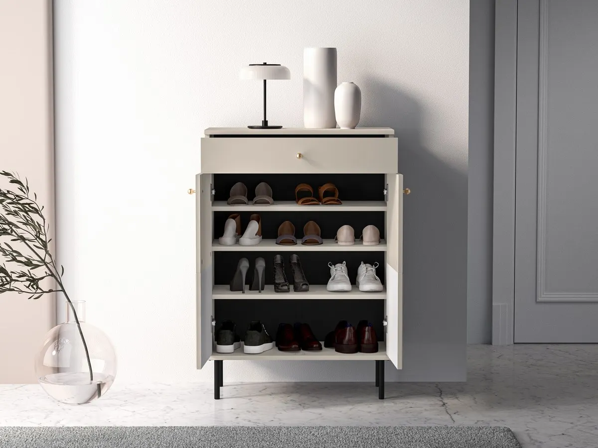 Szafka na buty 2-drzwiowa z szufladą SOPHIE 68x98 cashmere — zdjęcie 8