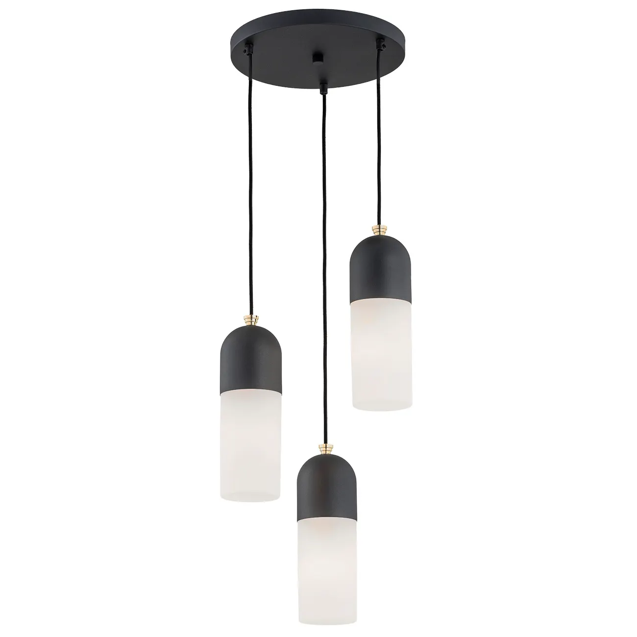 Lampa wisząca BURGOS czarna mosiądz opal 113x36cm