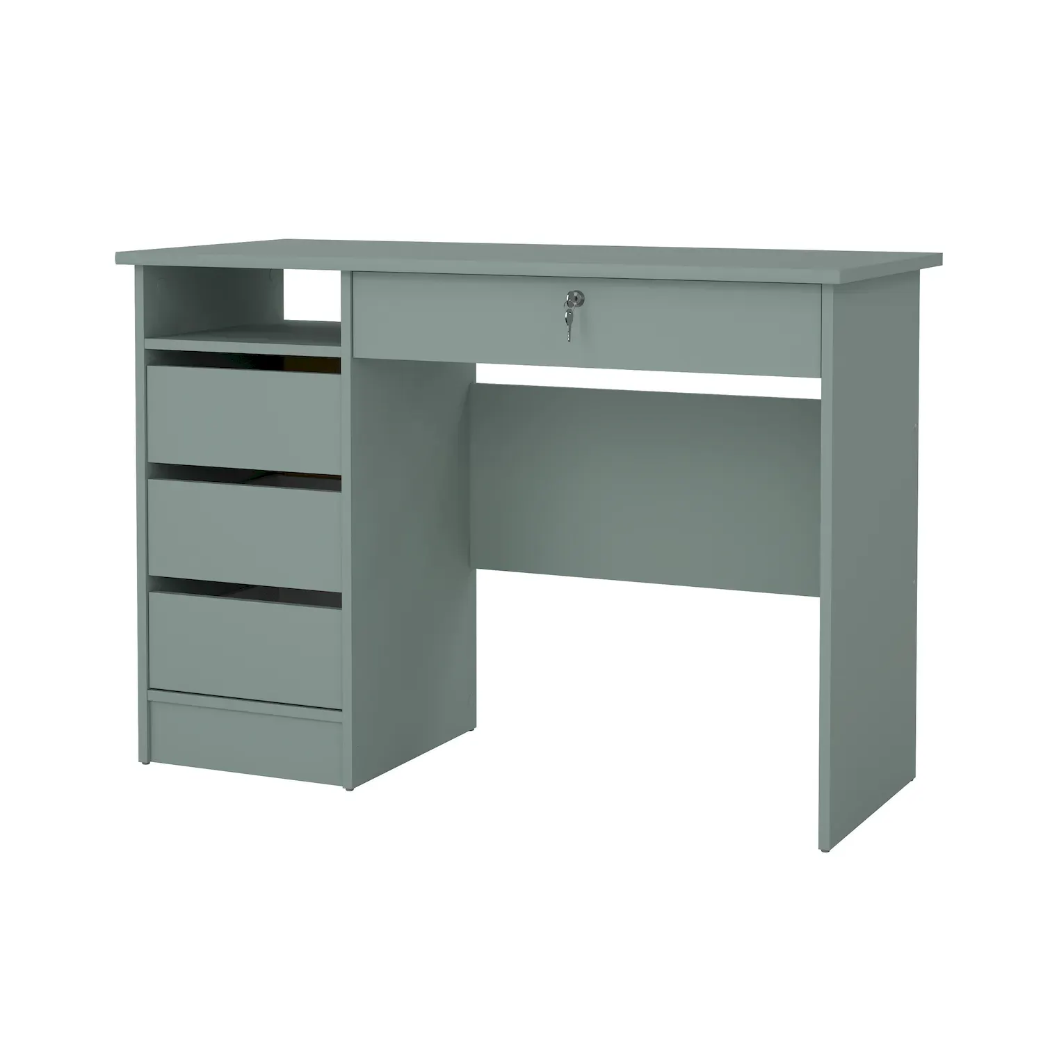 Biurko z 4 szufladami (1 zamykana na klucz) FUNCTION PLUS 110cm zielone
