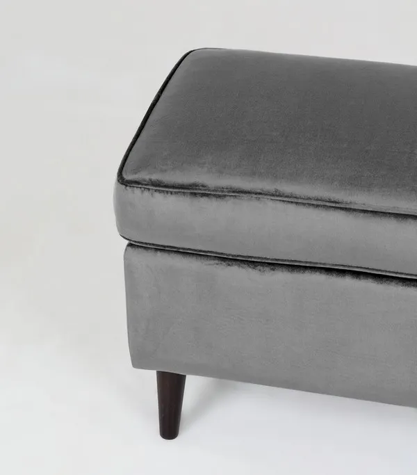 Podnóżek aksamitny RON VELVET szary - RONV14WP