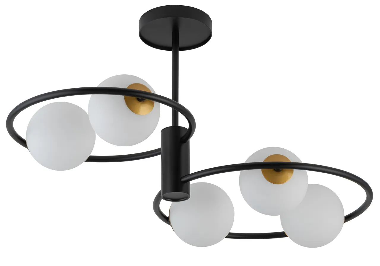 Lampa sufitowa/plafon AQUA 5 biało-czarny