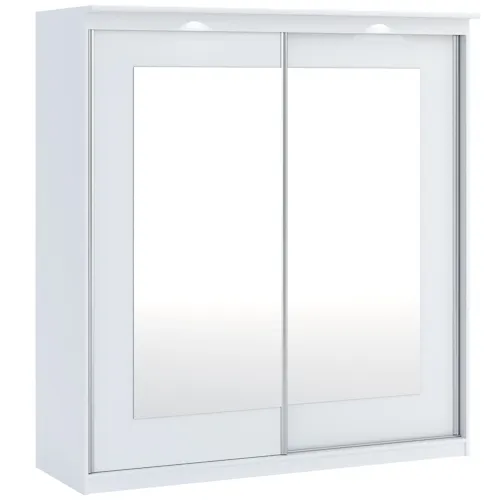 Szafa 2-drzwiowa z 2 lustrami MORTY 180cm drzwi przesuwne biała Meble, Szafka, Szafa, Drzwi, Drzwi przesuwne