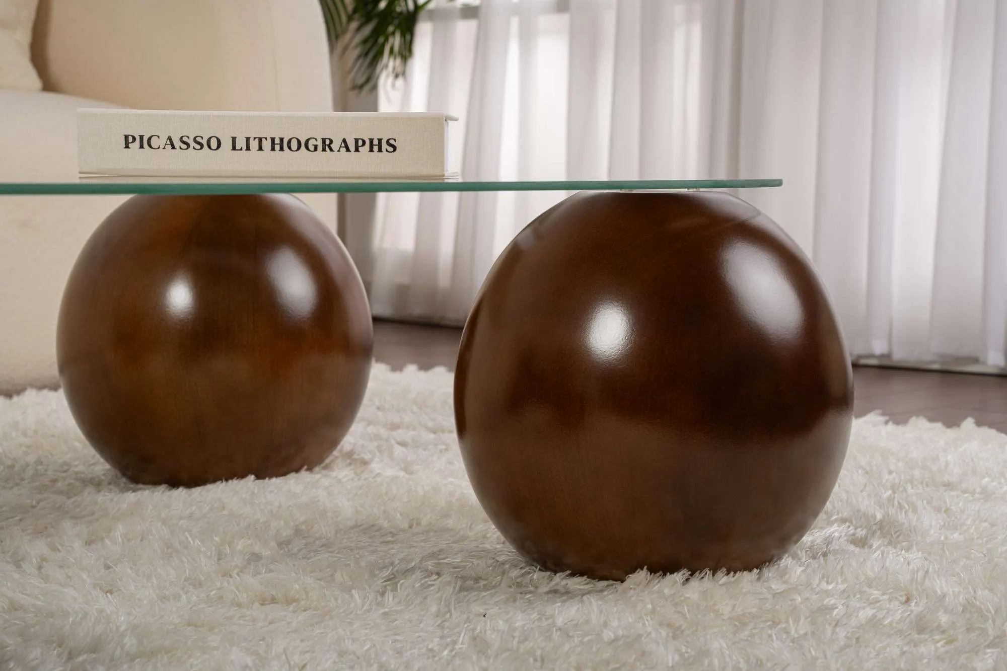 Stolik kawowy EVARA 75x118 cm orzech transparentny - ASI_857NRD1129