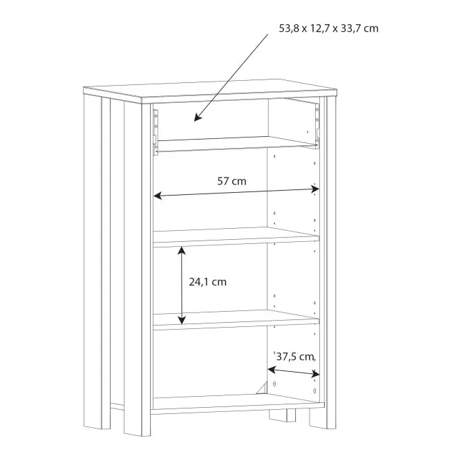 Szafka na buty CLIF z szufladą i szafką - old wood vintage, beton - CLFD213-C748