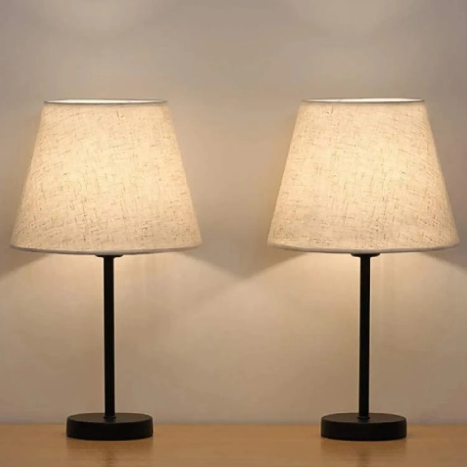 Lampy stołowe AYD 2570 zestaw 2 sztuk kremowy czarny — zdjęcie 2