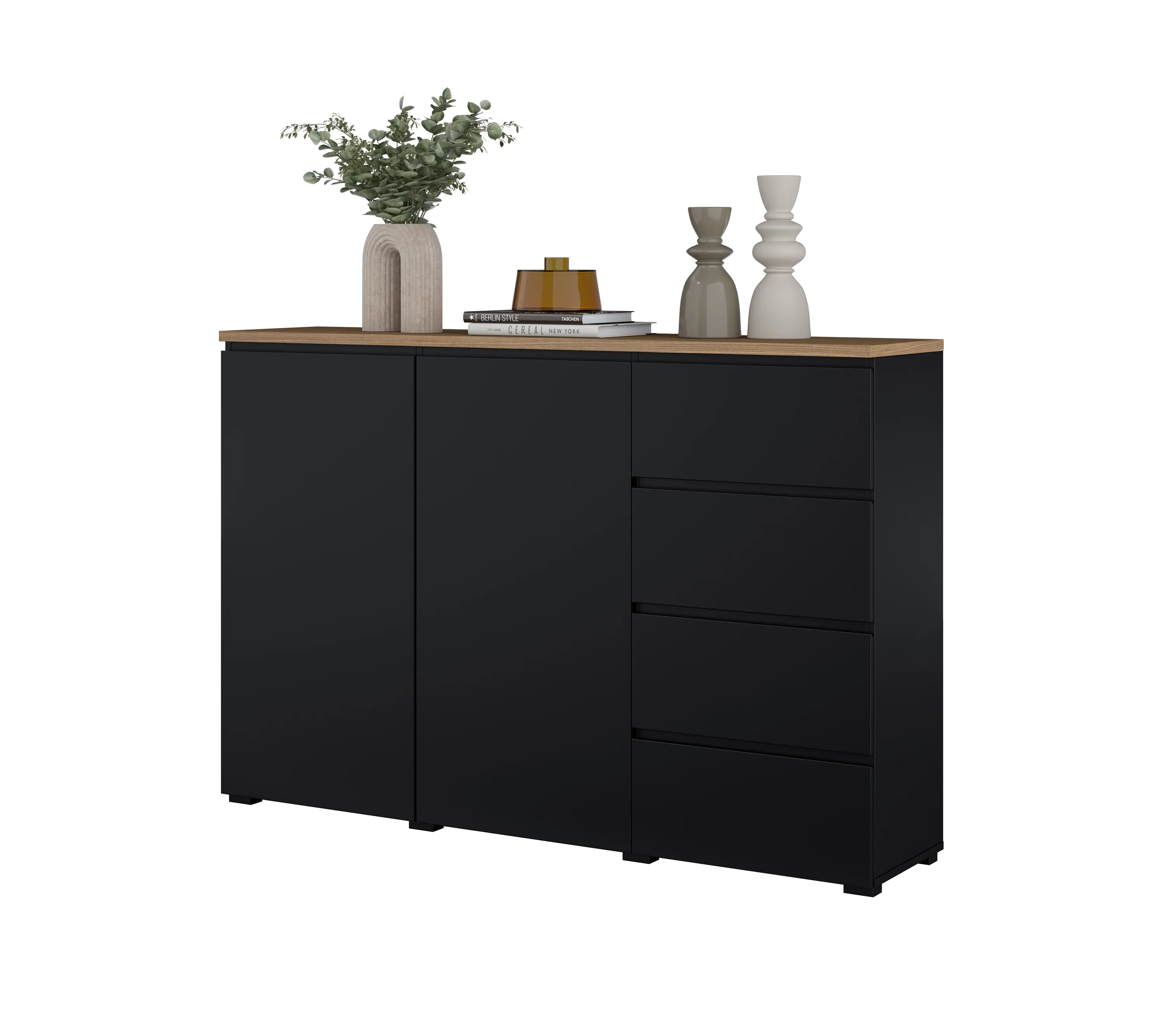 image pełnowymiarowa, szafka, czarna, meble, fronty-drewno