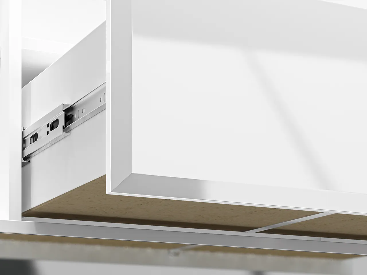 Szafka RTV 2-drzwiowa z szufladą GLAMOUR 03 z oświetleniem - biały połysk - 1GLAM03-001