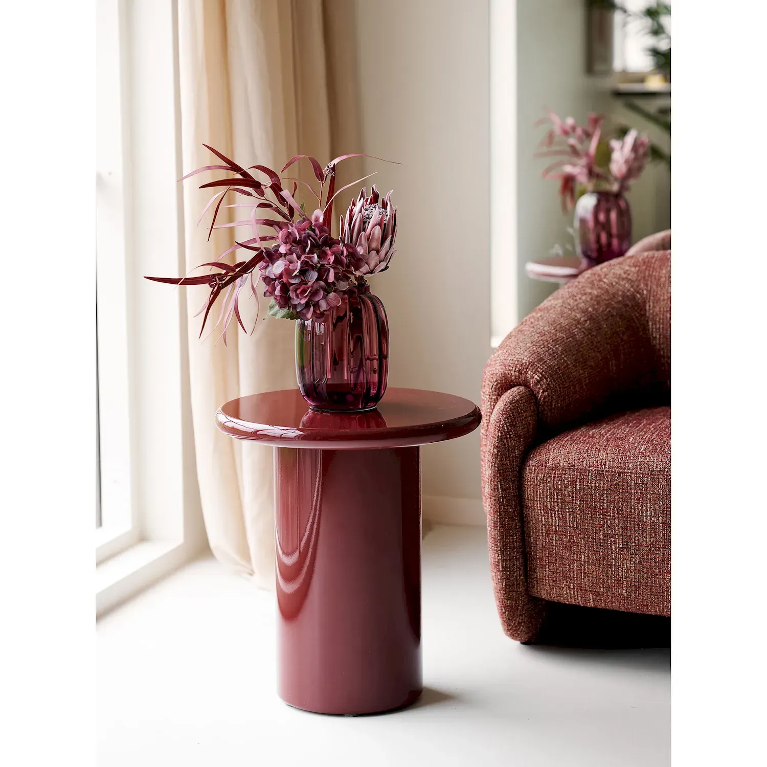 Stolik pomocniczy OTAGO 45cm bordowy
