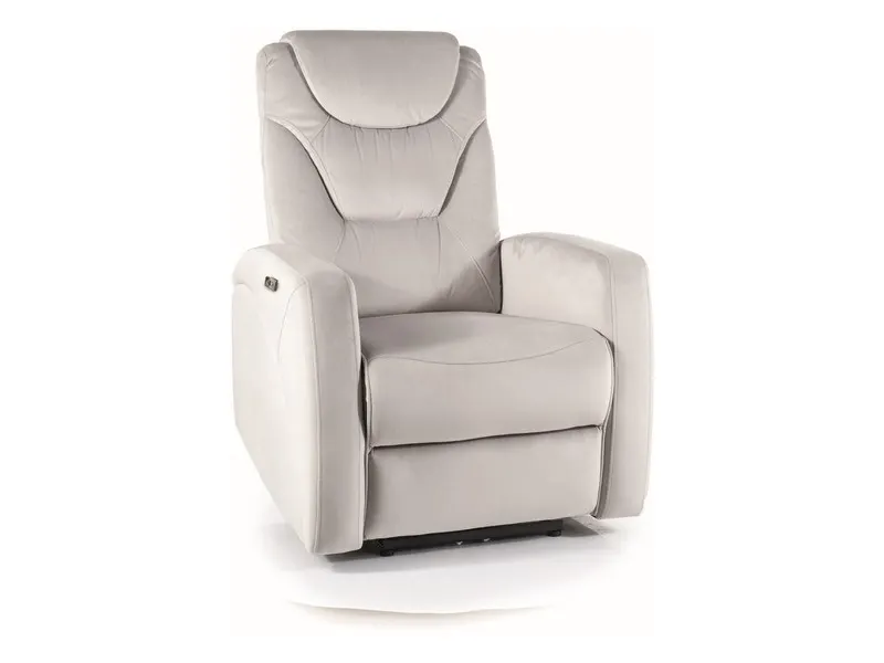 Fotel rozkładany elektrycznie KRONOS VELVET JASNY SZARY BLUVEL 03