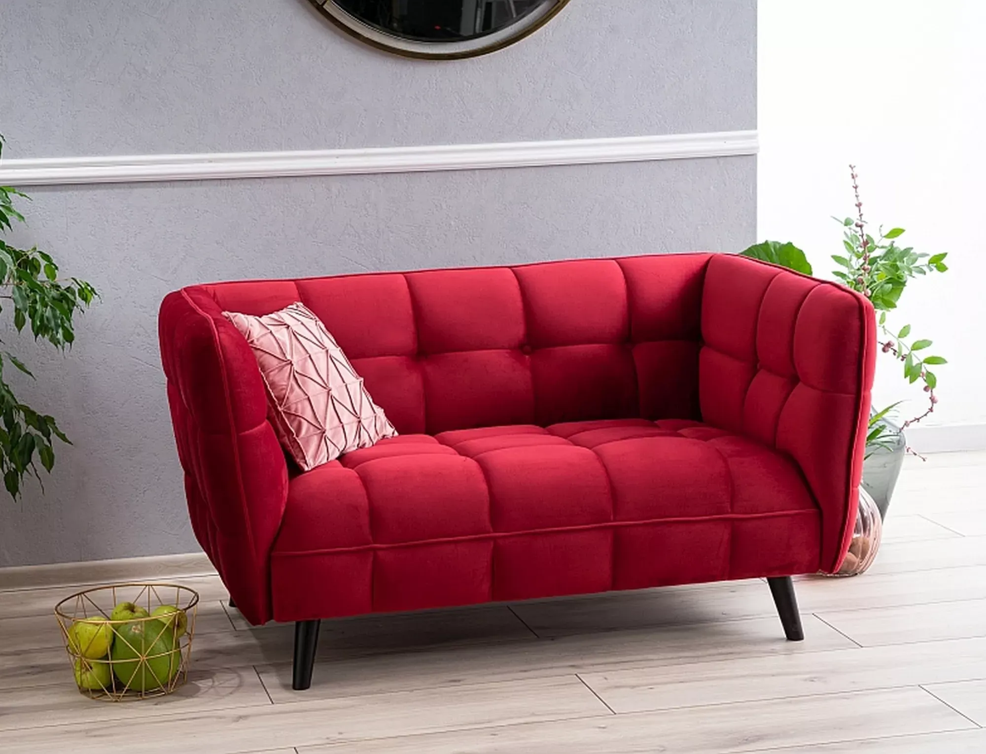 Sofa CASTELLO 2 VELVET Bluvel 59 bordowa wenge - CASTELLO2V59