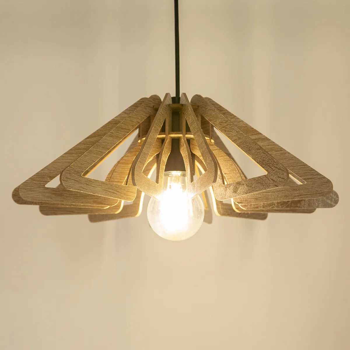 Lampa wisząca SPRING L efekt drewna dębowego - SI_40956