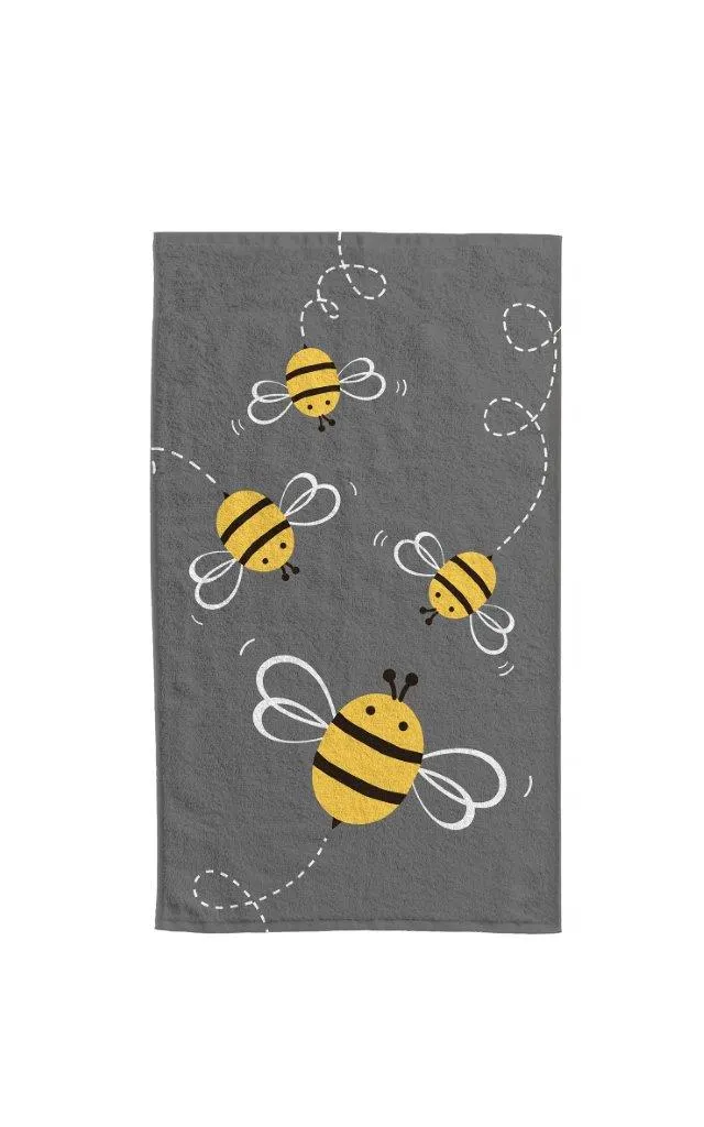 Ręcznik dla dziecka KIDS 001 30x50 druk szary żółty - FARO_31462