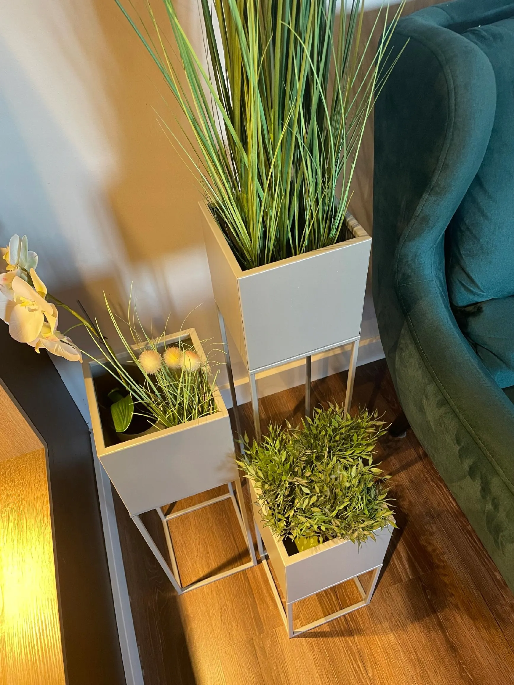 DONICZKA-osłonka na donice metalowa LORIENT S srebrna - LD_TZ000073