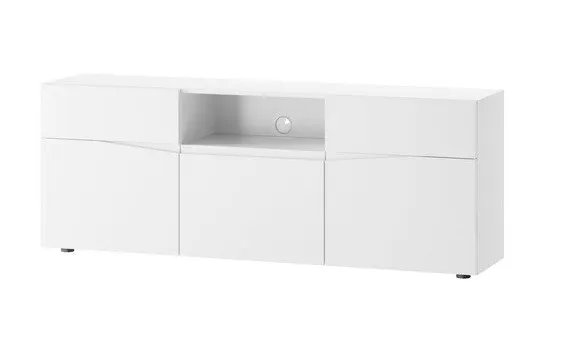 Szafka RTV LUCCA 5 3-drzwiowa z szufladami biała 165x62x38cm