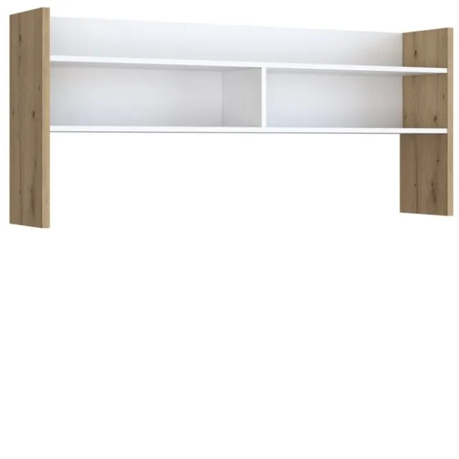Nadstawka na biurko  MODULTRICK 140 cm - biały, dąb artisan