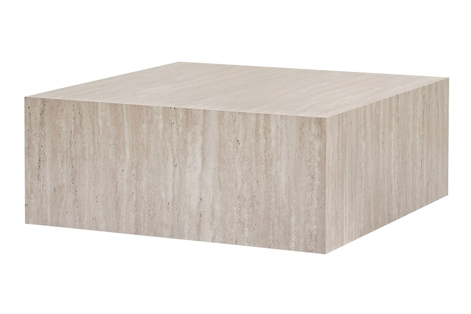 Stolik kawowy PRIZMA 90x90 cm trawertynowy Sklejka, Drewno, Stolik kawowy, Meble, Tabela