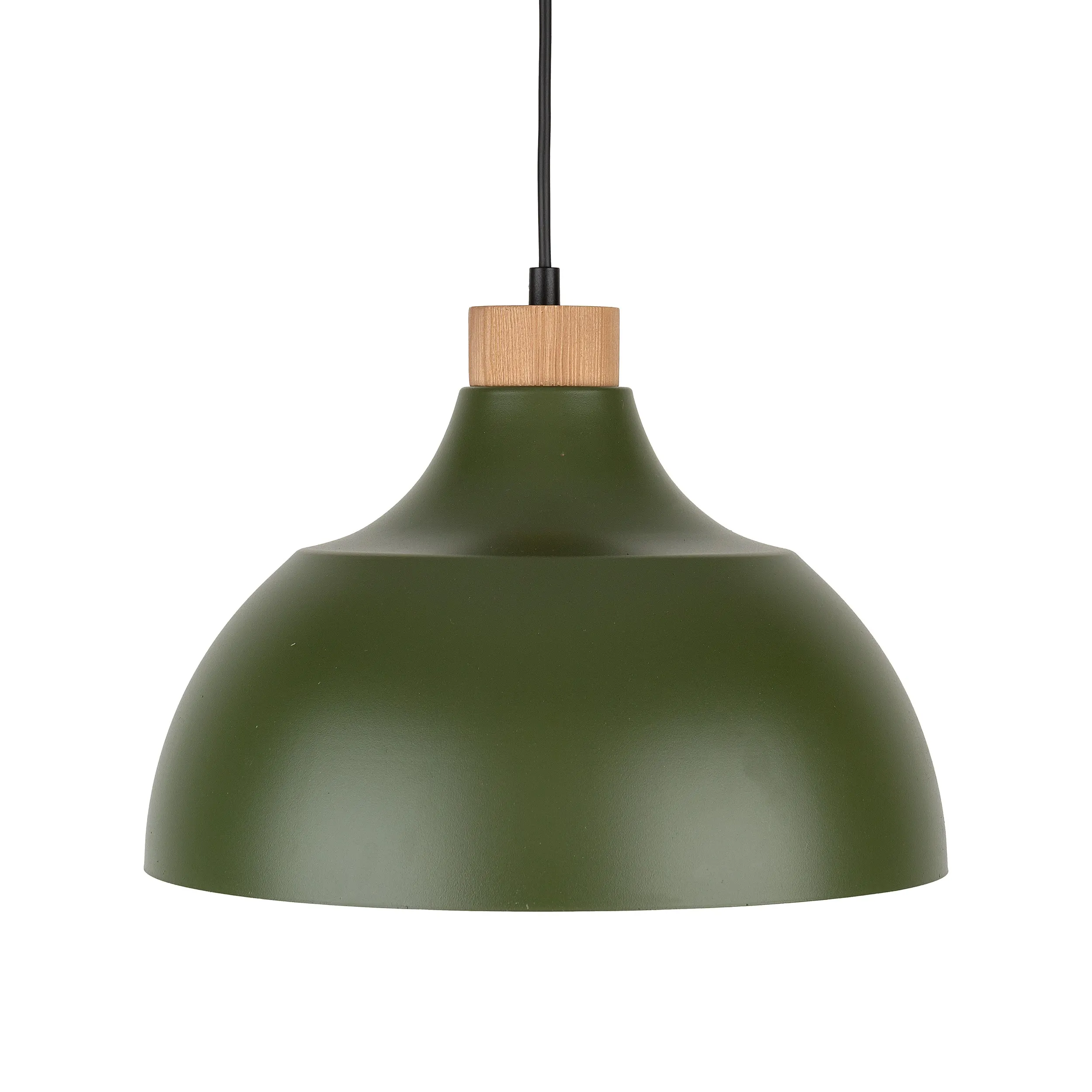 Lampa wisząca CAP beżowa z drewnianym elementem okrągła 170x34cm - TK_5664