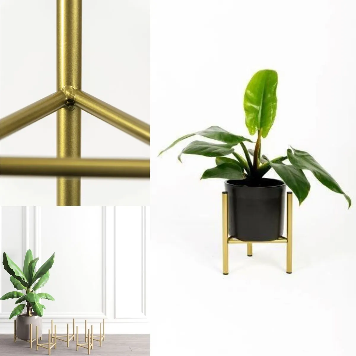 Kwietnik-stojak na donice metalowy DIJON S złoty - LD_TZ000004