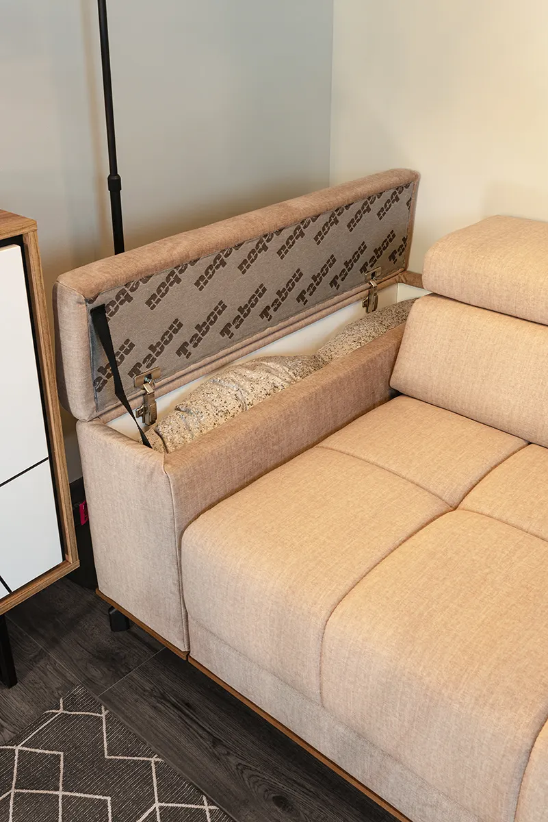 Sofa 3-os rozkładana, z funkcją spania Party Pisello 2 j.beżowy - PARTY-3SFBK-PISELLO2LIGHTBEIGE387SONOMA