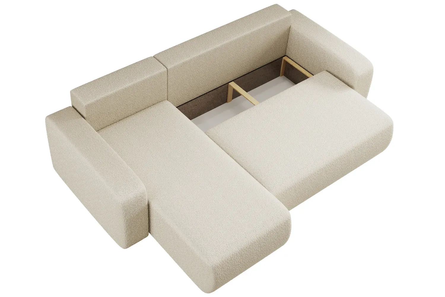 Narożnik uniwersalny PIANO L boucle tkanina Quelle 02 ecru - NAROZNIK_PIANO_QUELLE02