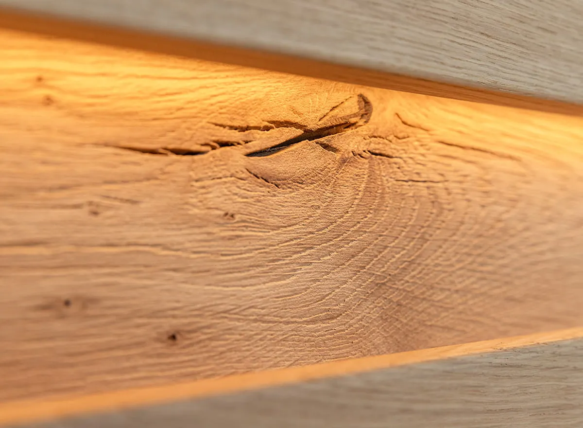 Komoda drewniana DIVISIONE oświetlenie led 123 cm dąb olejowany - ZIDIV07