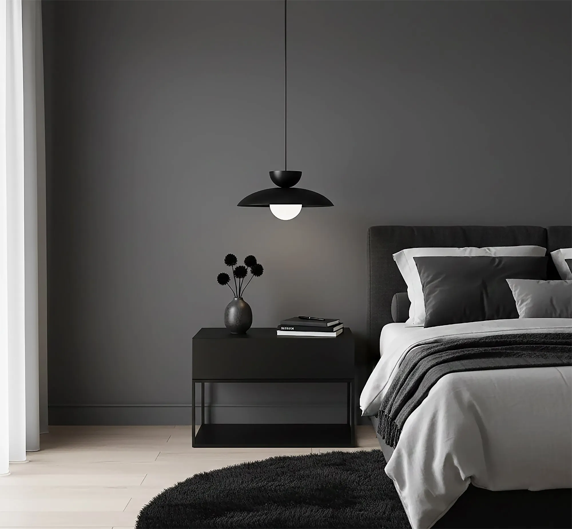 Lampa wisząca MULAN 1 BLACK czarna - 1621/1