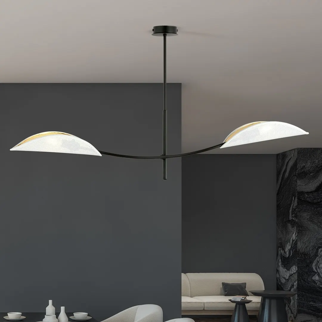 Lampa wisząca LOTUS 2 czarny biały złoty — zdjęcie 5