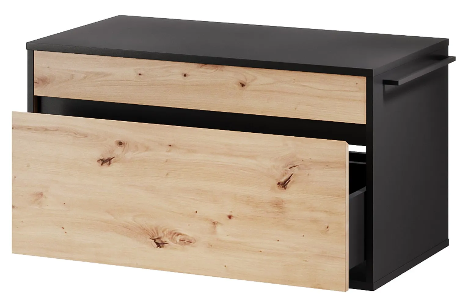 Szafka wisząca pod umywalkę MOSSA z szufladą 45x80 dąb Artisan/czarny - WG-100-1832